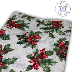 Handmade Small Book/Kindle Sleeve with a Mistletoe and Bows Fabric